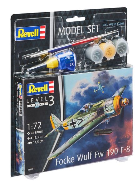 Revell 1/72 Focke Wulf Fw190 F-8 Model Kit w/paints, Glue and Brush