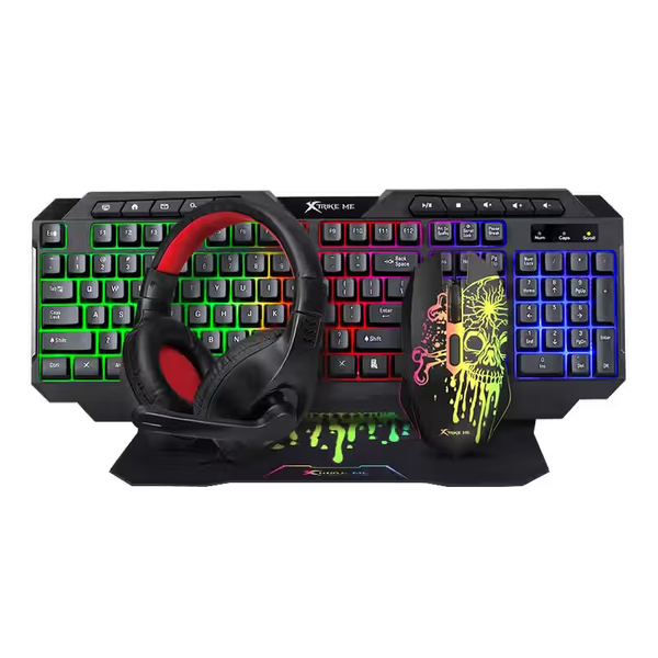 XtrikeMe 4-in-1 Gaming Combo with Keyboard, Mouse, Mouse Pad and Headset