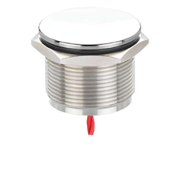 AVPZ22FL-L1S/WL50 - 22mm Latching Piezo Switch, 1A, IP68, Flylead
