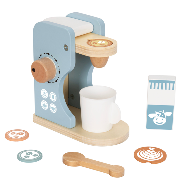 hi Pando - Pretend &amp; Play - Wooden Coffee Maker Set - 8 Pieces