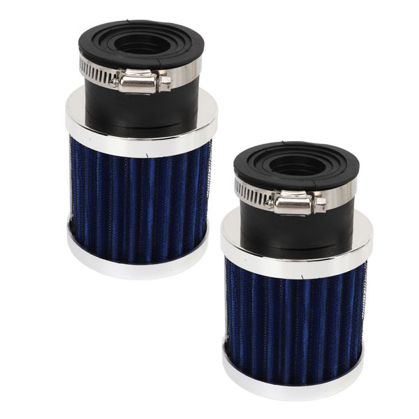 Air Filter for Motorcycle 2Pieces High Flow Clamp-on 28mm-48mm Carburetor Blue