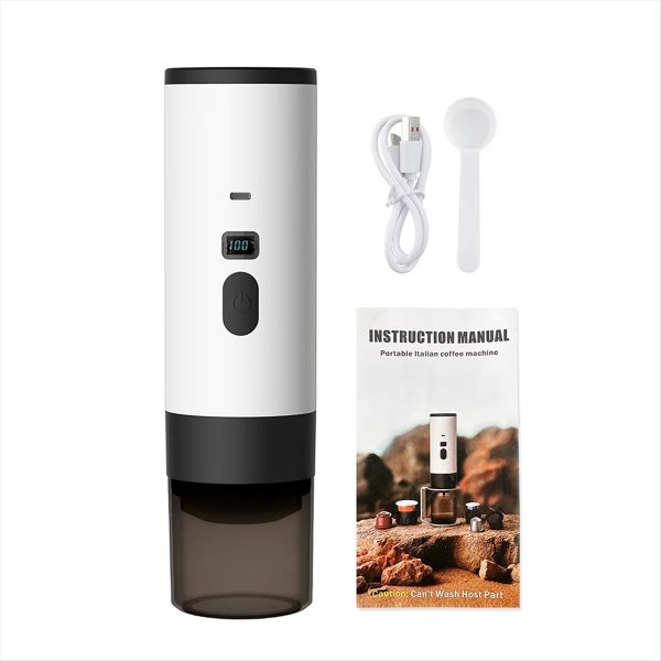 Portable Espresso Coffee Machine - Wireless, Electric for Car, Home &amp; Campi