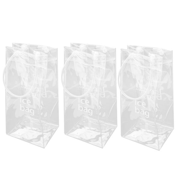 3Pcs Ice Wine Bag PVC Bags with Handle for Champagne, Cold Beer, Wine