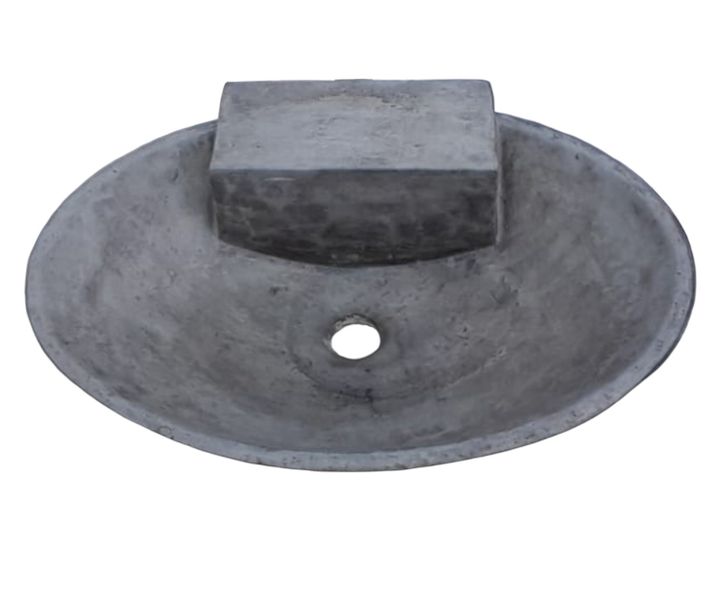 Charcoal Concrete Oval Basin 50 x 38 x 13cm