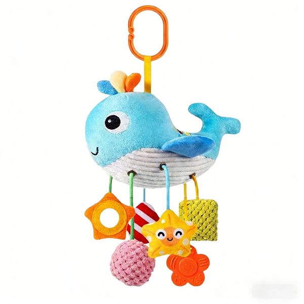 8-in-1 Whale Themed Baby Car Seat Crib Mobile-Sensory Hanging Toy
