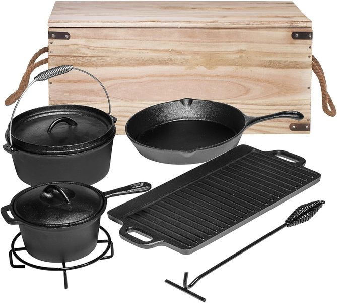 Desai 8 Piece Heavy Cast Iron Pots Set
