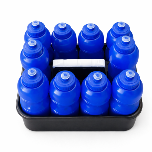 Fixed 10 Waterbottle Tray with 750ml bottles