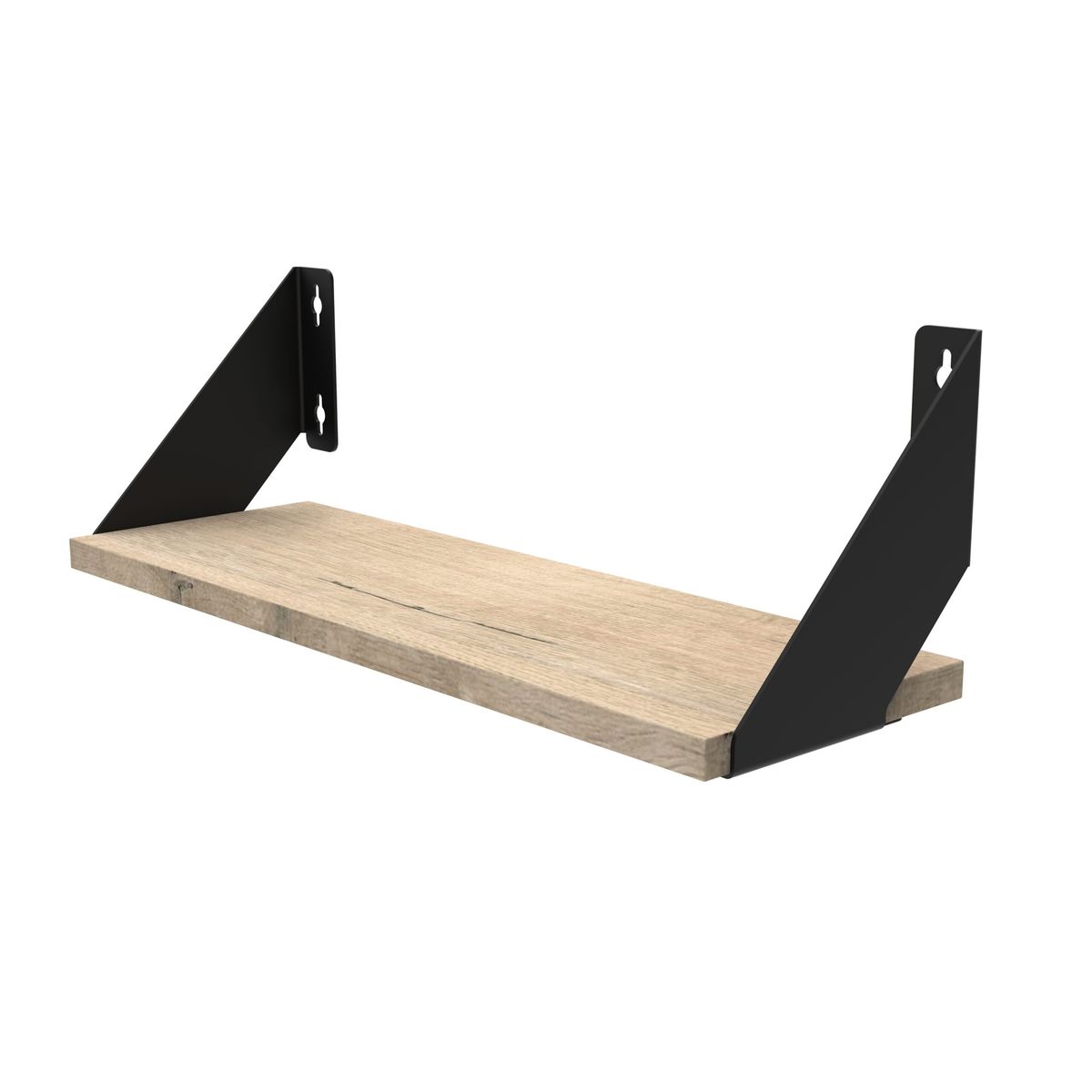 Wall Mount Single Wood Floating Shelves with Metal Brackets for Office/Gym/Home