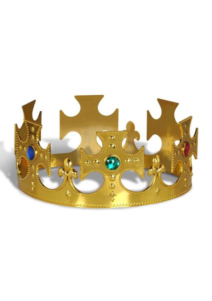 Gold Kings Crown Plastic - Pack of 5
