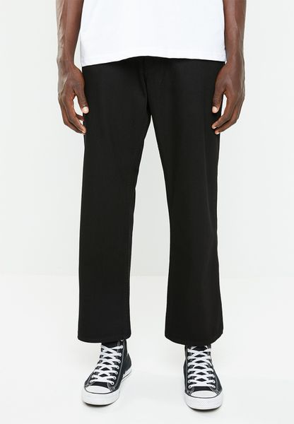 Men's Cheap Monday Sound Regular Fit Straight Leg Jeans - Black