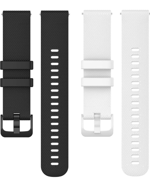 Compatible with 2 Garmin Forerunner 55 / Venu 2 SQ straps - Black / White