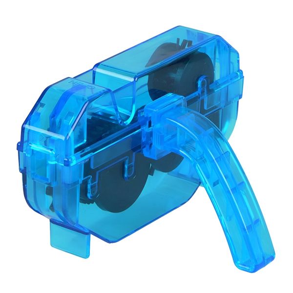 16cm Plastic Bicycle Chain Cleaning Tool with Scrubber - Blue
