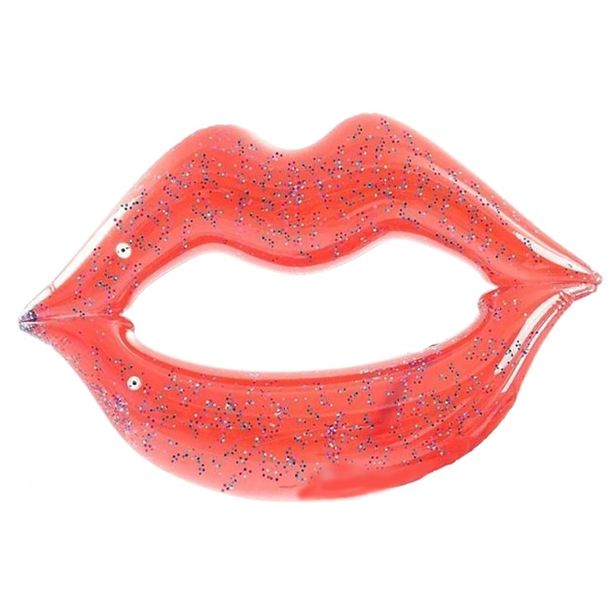 Sequin Red Lip Inflatable Pool Float Swimming Ri image