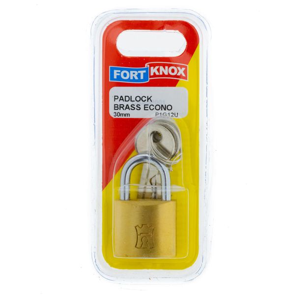 FORT KNOX Padlock Econo Brass 30mm Q:1 P1G12