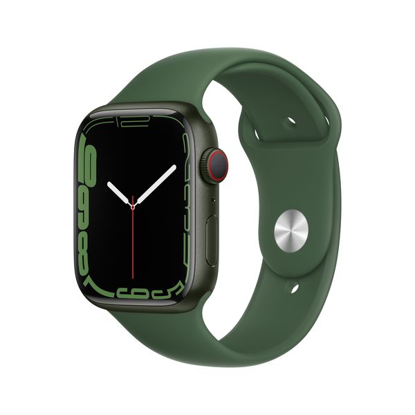 Apple Watch Series 7 GPS + Cellular (45mm) - Green Case with Clover Sport Band