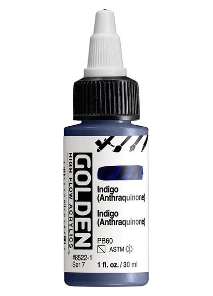 High Flow Acrylics by GOLDEN, 30ml / 1fl.oz - Indigo Anthraquinone