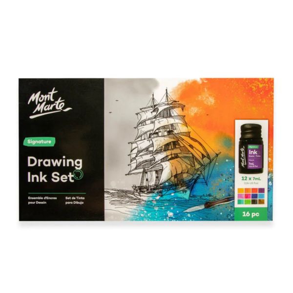 Mont Marte Drawing Ink Set Signature 16pc