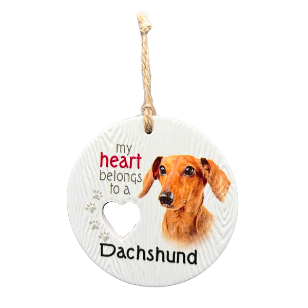 Piece of my Heart Ceramic Plaque - Dachshund