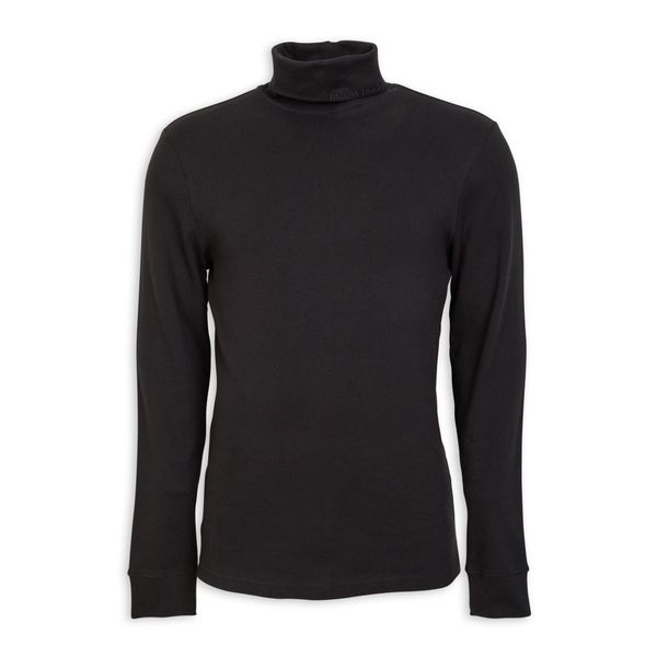 Polo Mens Black Polo Neck Knitwear