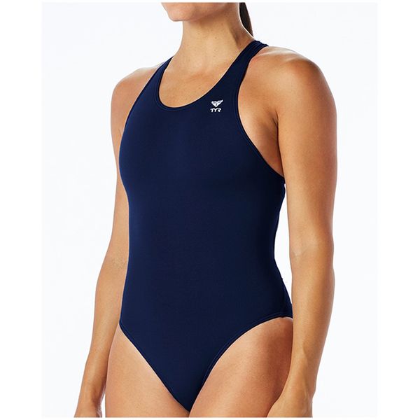 TYR Women's Durafast Elite Solid Powerback Bathing Suit - Navy