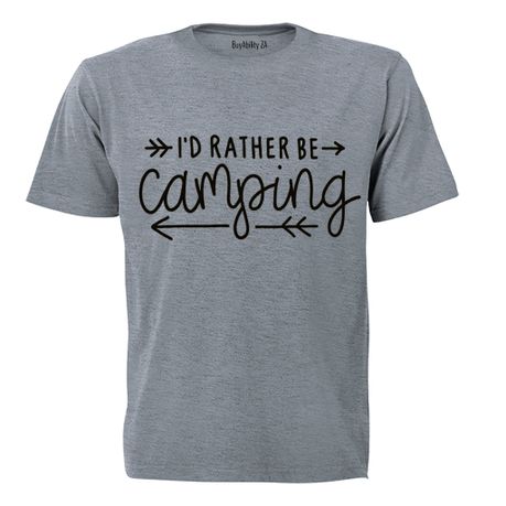 I' rather be camping - Kids T-Shirt - Grey
