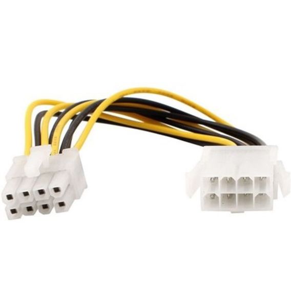 Entratech 8 Pin (Male To Female ) 30cm CPU Power Extension Cable - 2 pack