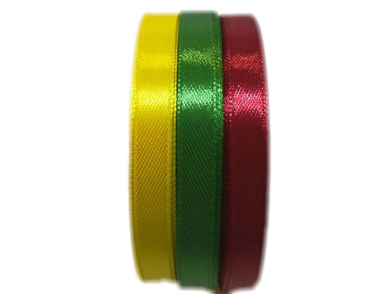 BEAD COOL - Satin Ribbon - 10mm width - Rasta - Bows and Wrapping - 60m