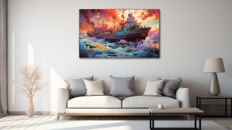 Canvas Wall Art -Aging Armanda Boat Abstract - MT0548