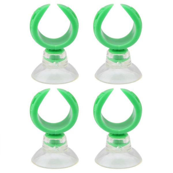Aquarium Leaf-Shaped Suction Cup Clips for 14.6mm Inner Dia Tube Green