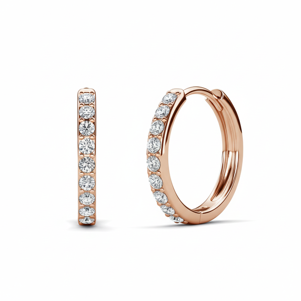 Luxury Hoop White Gold Plated Earrings Embellished with Swarovski Crystals
