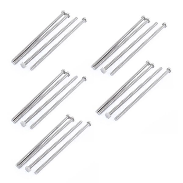 M6 x 150mm Fully Threaded Stainless Steel Hex Head Screw Bolt 12 Pcs