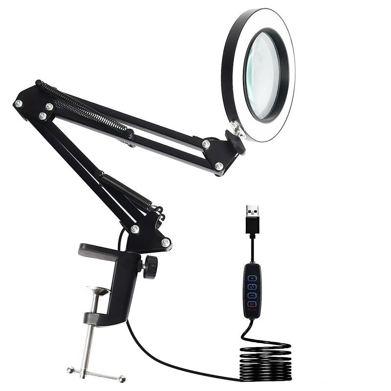 72 LED Light 10x Magnifying 5V 2A Glass Desk Light