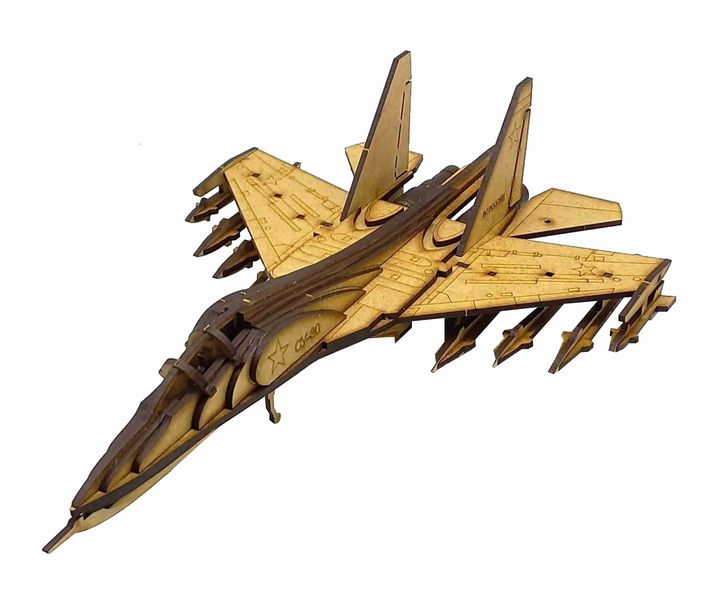 Fighter Jet Aeroplane Military SU27 3D Puzzle Wooden 3D Model