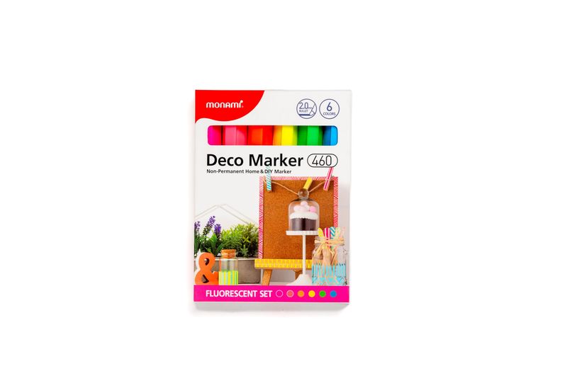 MONAMI Acrylic Deco Marker 460-2mm Nib Flour 6's
