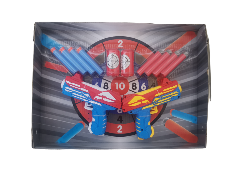 Super Duel Set 2 Super Gun Set With 2 Guns Bullets and Targets