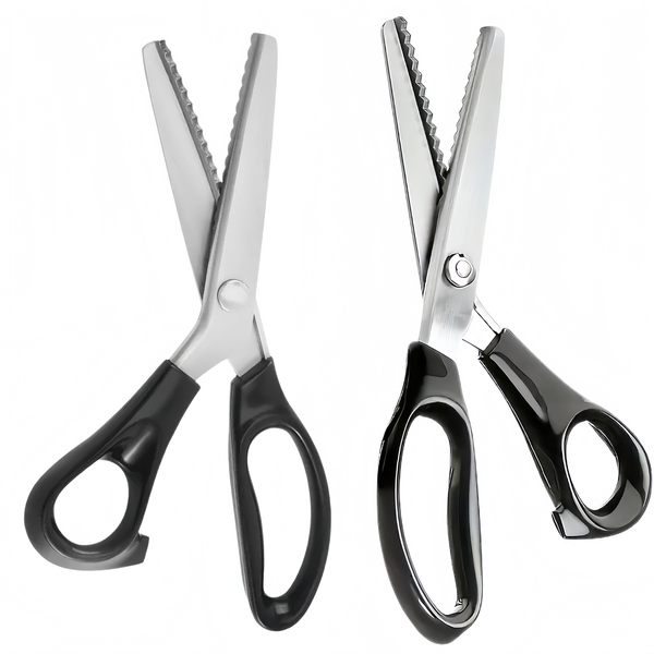2 Pack Fabric Zigzag Edge Shears 5mm Serrated and 7mm Wavy Craft Scissors
