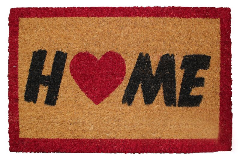 40x60cm Printed Coir Door Mat with Non-Slip Backing - Welcome