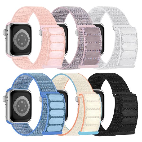 6 Pack Sport Nylon Loop Band Compatible with Apple Watch Bands 38/ 40/ 41mm