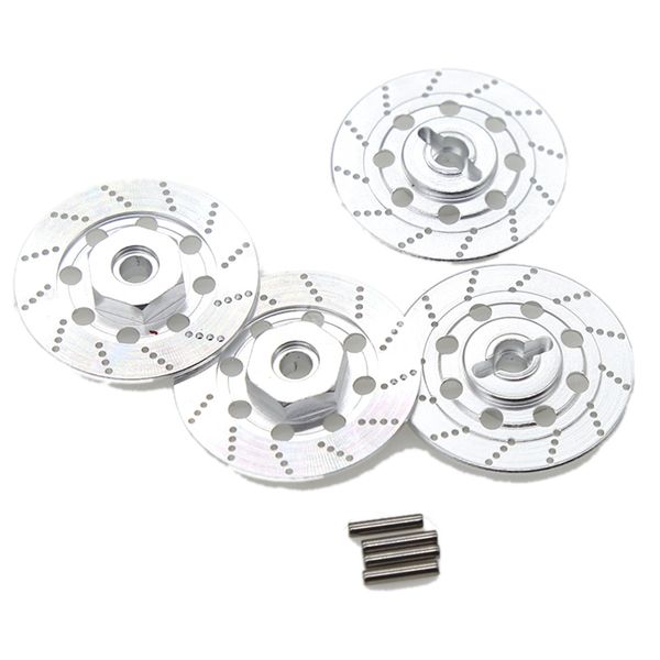 4PCS Metal Brake Disc Hex Adapter for 1/10 D4 RC Car,Silver
