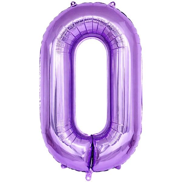 32-Inch Metallic Purple Foil Balloon - Number 0