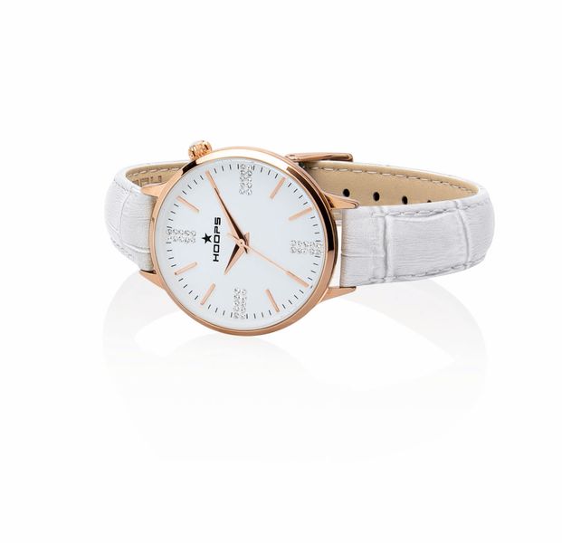 Hoops Classic Chic Rose Gold Analogue Watch with Leather Strap