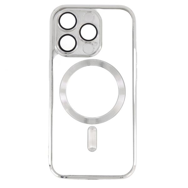 Magsafe Transparent Cover with Silver Border and Camera Lens Protection