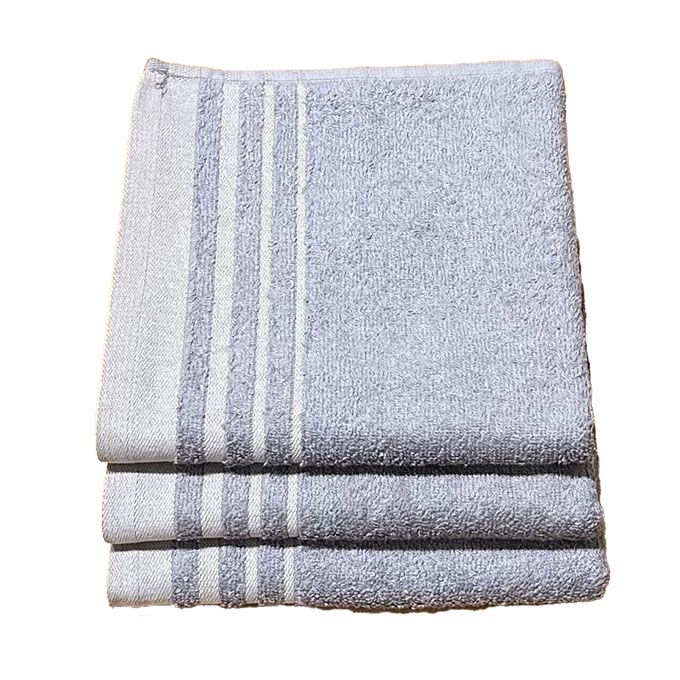3 Pack Hand Towel Cotton 50 x 100cm - Grey