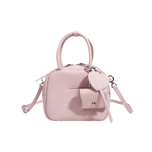 Premium Leather Heart Charm Boston Bag Stylish Handbag for Women