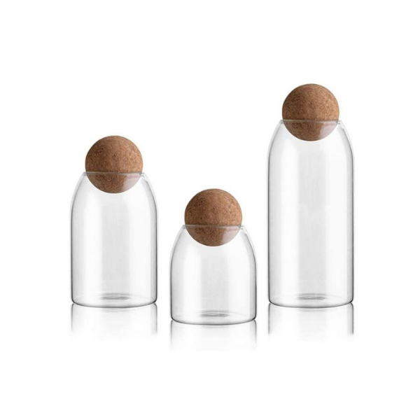 3 Glass Bottle Storage Sealed Tank Cork