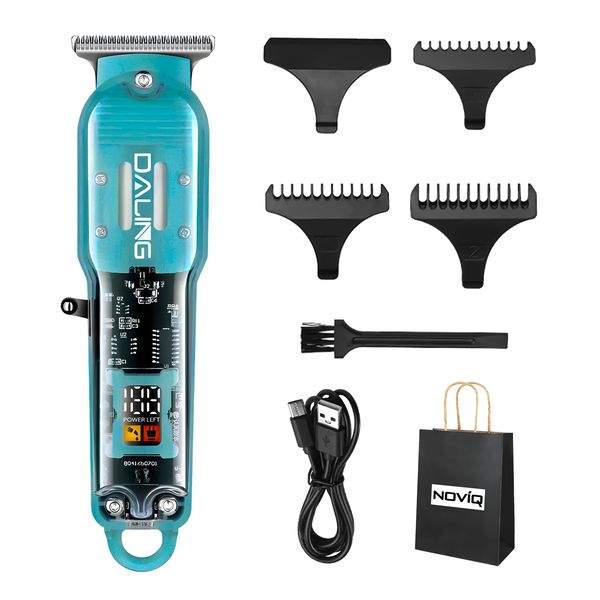 DALING - Professional Hair Clipper Transparent Blue + Noviq Bag