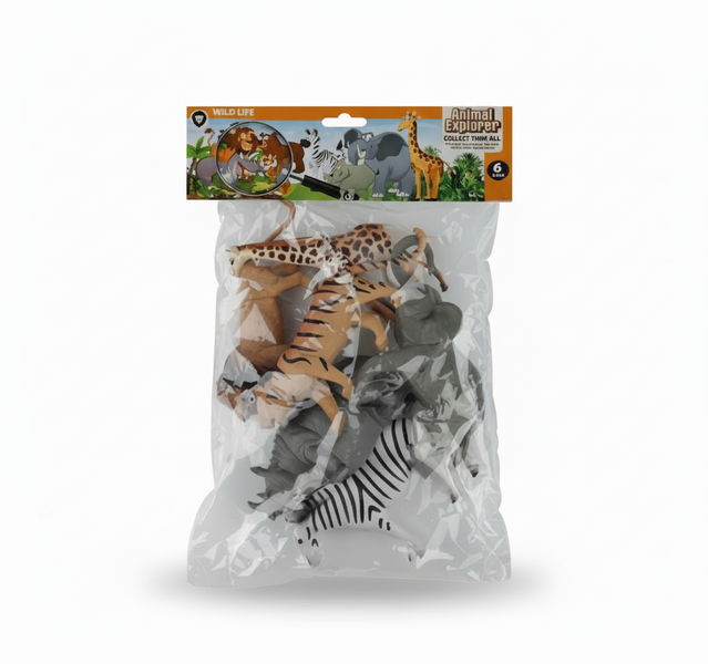 Animals Wild 6 Piece Realistic Animal Figurine Set 11-18 cm