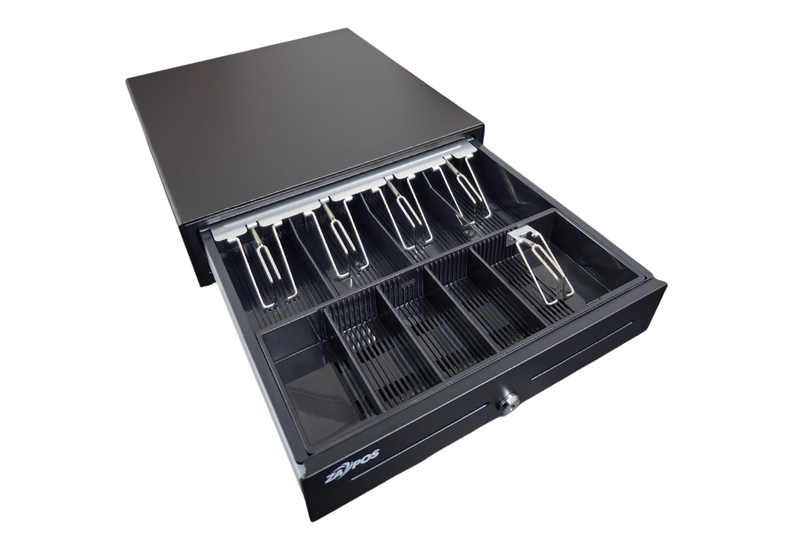 ZAPOS Cash Drawer with Tray Lock - 12V , 4-Bill/5-Coin, Heavy-Duty