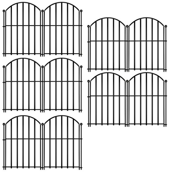 Garden Decorative Metal Pet Barrier Fence 43cm Set of 10