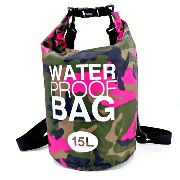 Waterproof Drybag Backpack - Outdoors - Pink 15L